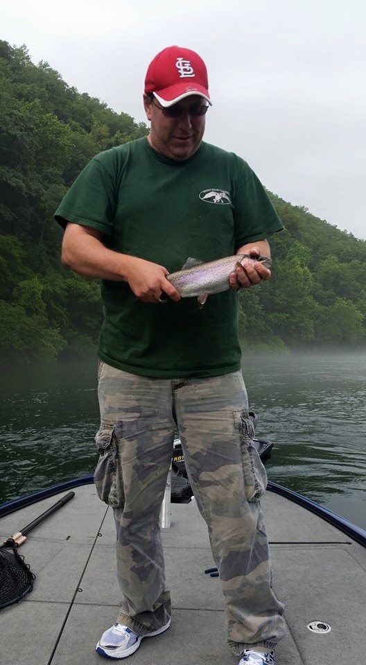 Captain Keith Greenough locating fish on Table Rock Lake
